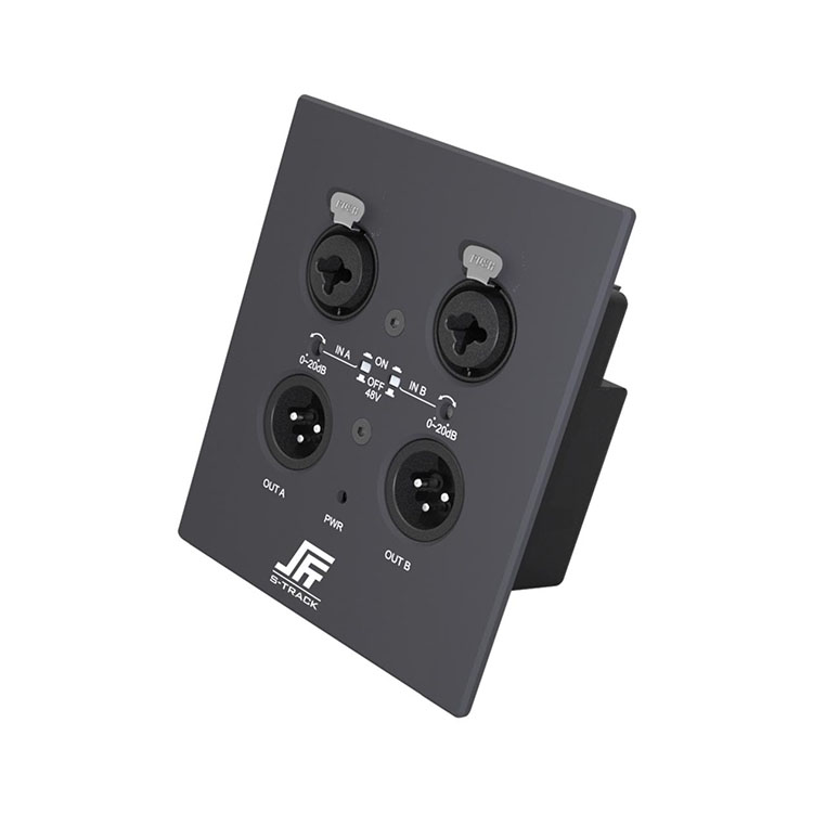 Dante 2 CH muurplaat netwerk audio-interface